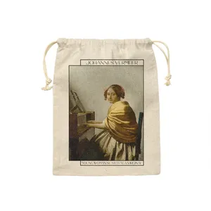 کیسه نان و سبزی ترمه طراحان ایده مدل زن جوان پشت ساز ویرژینال از ورمر کد art0593 - L