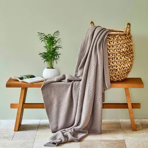 پتو کاراجا هوم مدل Back To Basic Vizon Orgu Battaniye دونفره سایز 220*200 سانتی متر