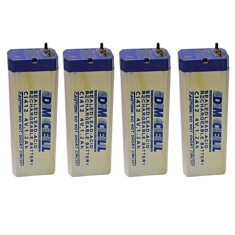 باتری سیلد اسید 4 ولت 1200 میلی آمپر ساعت دی ام سل مدل DM-4-1200 بسته 4 عددی