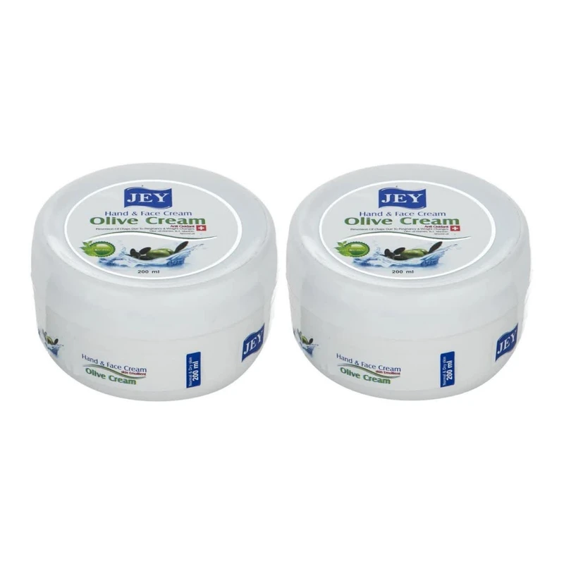 کرم مرطوب‌کننده دست، صورت، گردن، بدن جی مدل olive مناسب برای انواع پوست حجم 400 میلی‌لیتر مجموعه 2 عددی