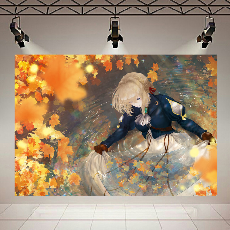 پوستر مدل بک لایت طرح انیمه دختر و پاییز violet evergarden کد AR30625