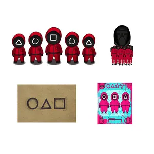 استیکر لپ تاپ طرح سریال بازی مرکب مدل Squid Game مجموعه 4 عددی
