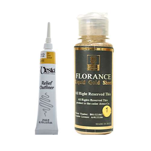 ورق طلا کد 05 حجم 120 میلی لیتر به همراه دور گیر