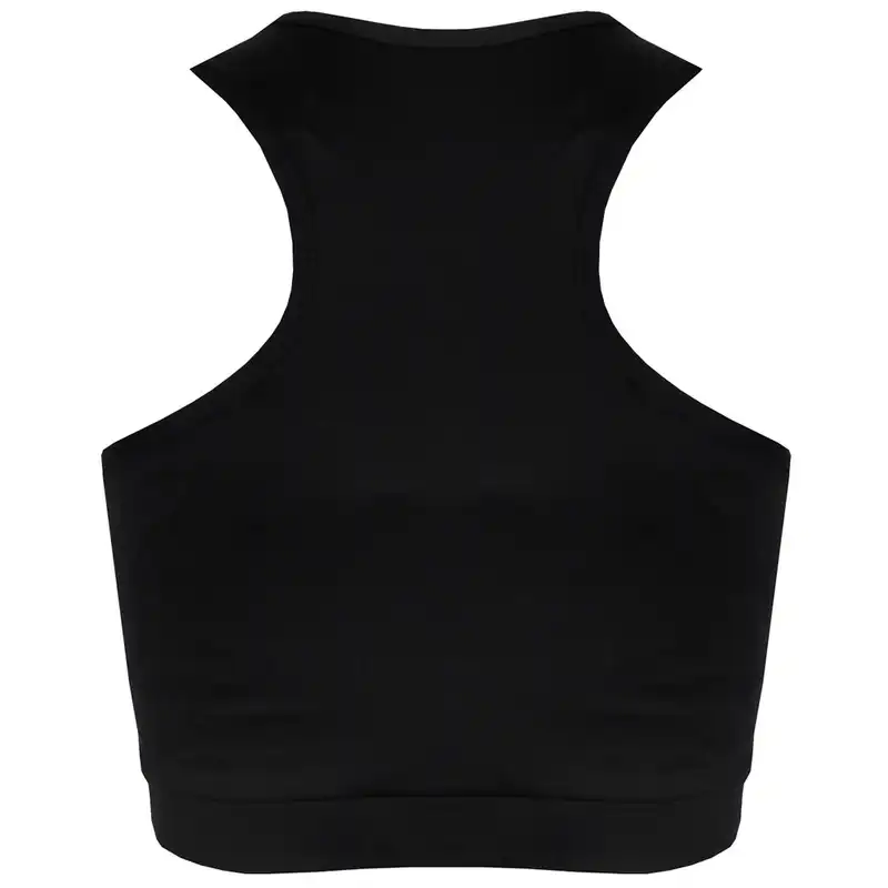 نیم تنه ورزشی زنانه مدل 268981334 اسپندکس رنگ مشکی براق