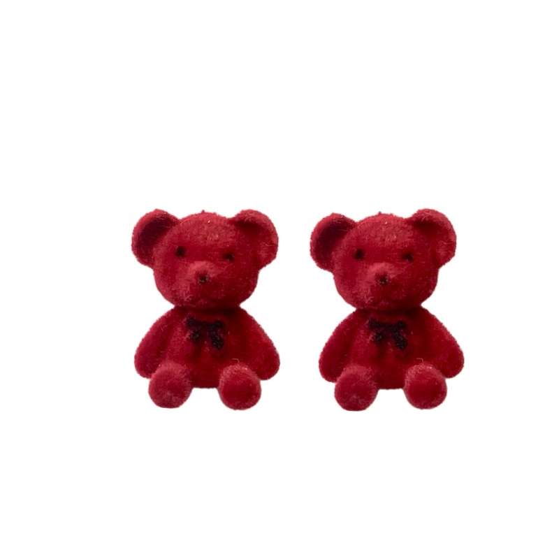 گوشواره زنانه مدل مخملی خرس عشق گوشواره زنانه مدل مخملی خرس عشق