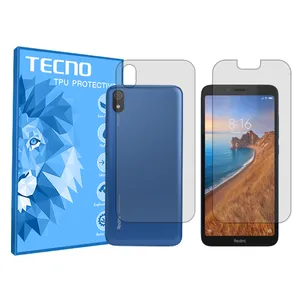 Tecno HyGEL model Transparent screen protector suitable for Xiaomi Redmi 7A mobile phone along with the back of the phone