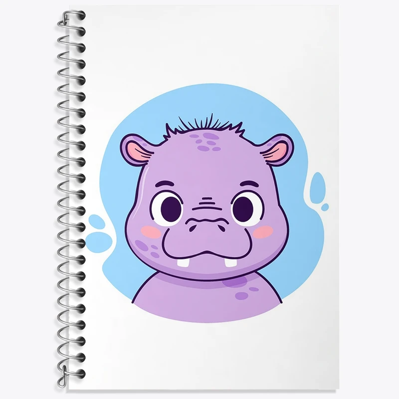 دفتر زبان 50 برگ خندالو مدل سه خط طرح اسب آبی حیوانات بامزه کد 37144