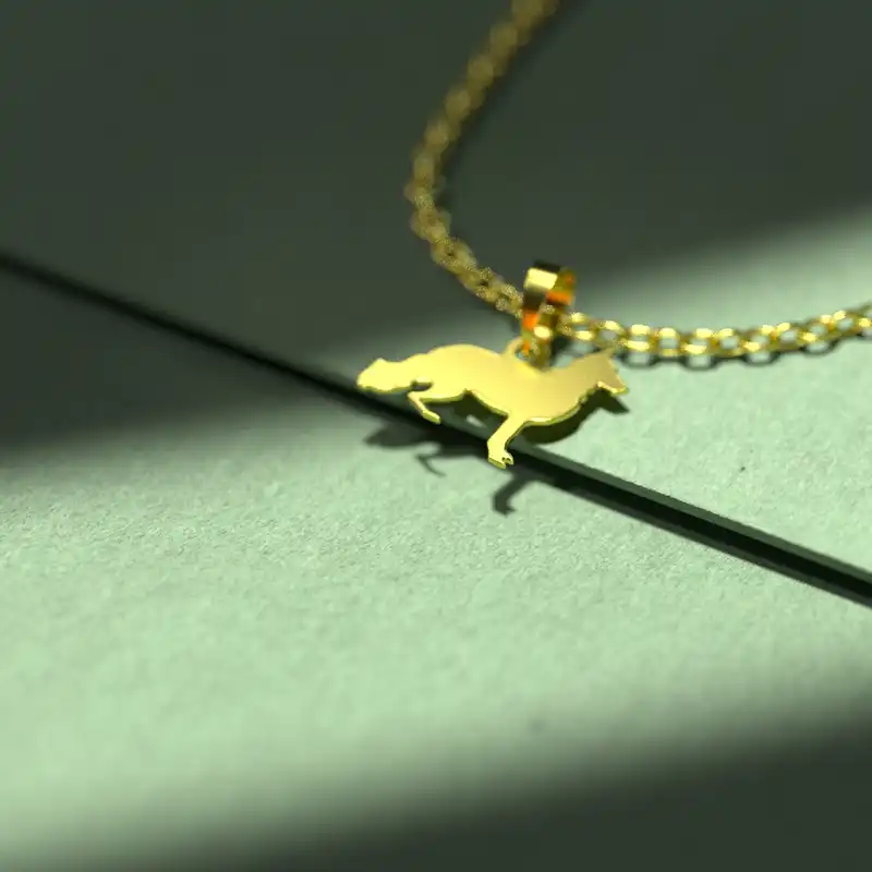 گردنبند طلا 18 عیار زنانه مدوپد مدل سگ کد J3-1-1103