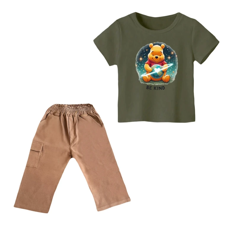 ست تی شرت و شلوارک پسرانه مدل پو کد ۴۱