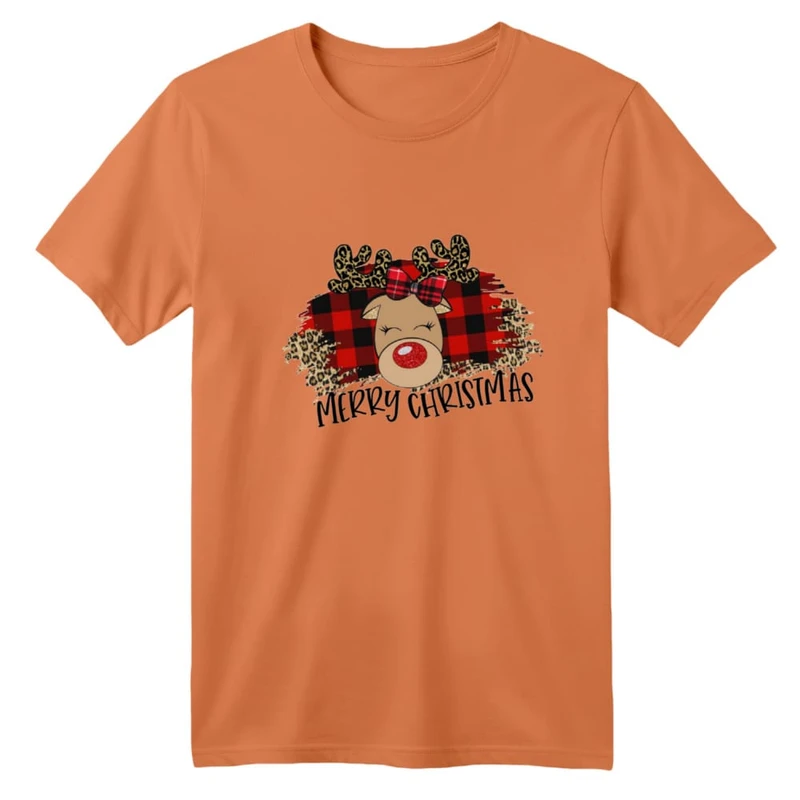 تی شرت آستین کوتاه بچگانه مدل گوزن کریسمس کد 7