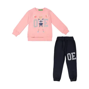 ست سویشرت و شلوار دخترانه مدل دختر OE رنگ صورتی