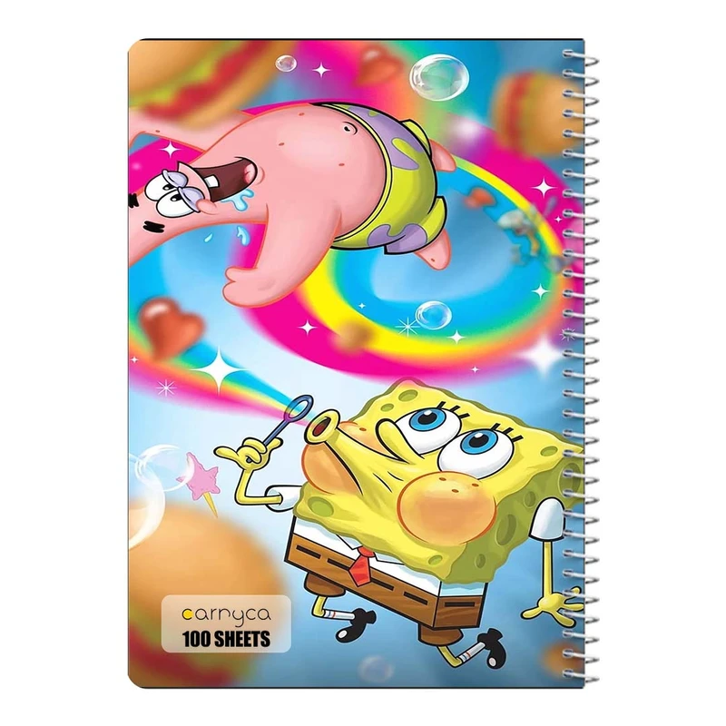 دفتر مشق 100 برگ سیمی کارنیکا طرح باب اسفنجی spong bob کد 51805