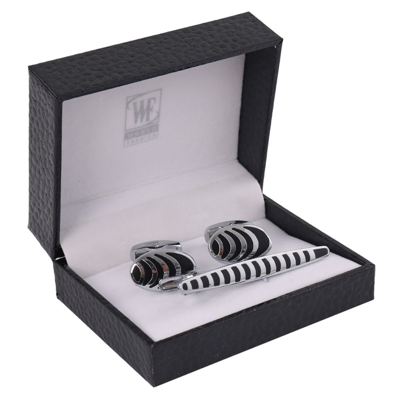 ست دکمه سردست و گیره کراوات مردانه ورد فشن مدل PJ-105281