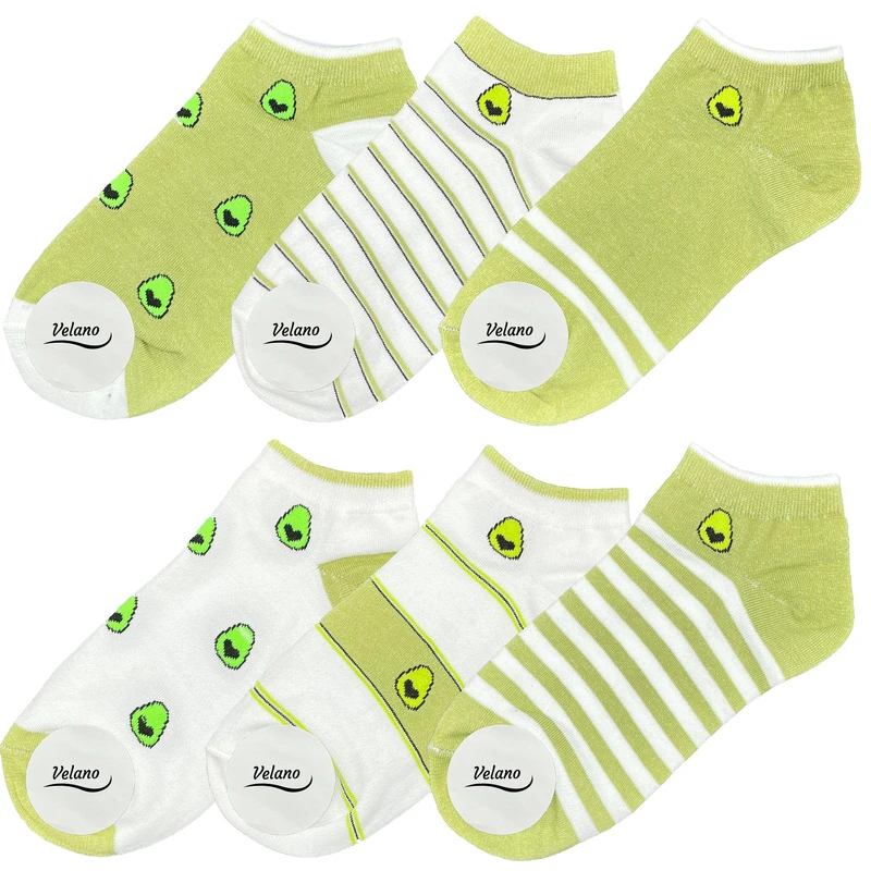 جوراب ساق کوتاه زنانه مدل ولانو کد 10048 بسته 6 عددی