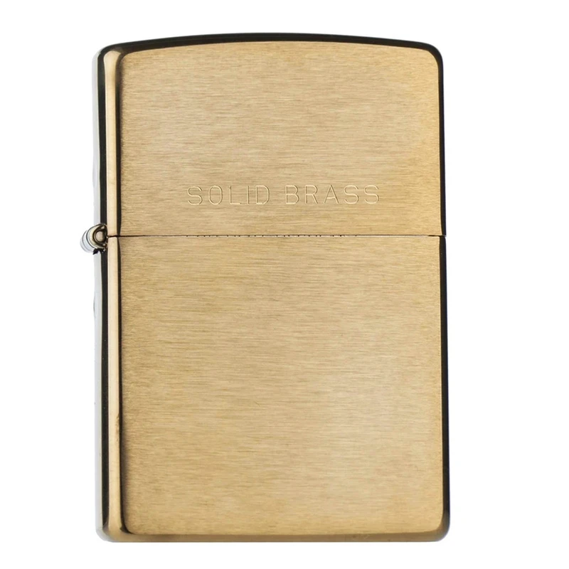 فندک بنزینی زیپو مدل Brushed Brass Solid