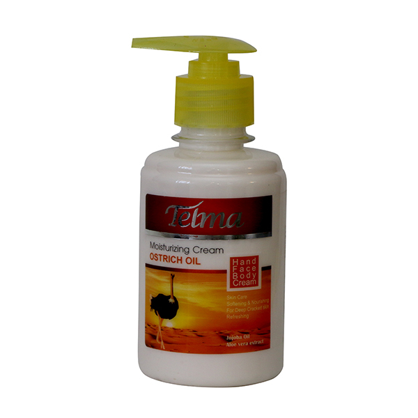 کرم آبرسان و مرطوب کننده تلما مدل ostrich oil حجم 200 میلی لیتر