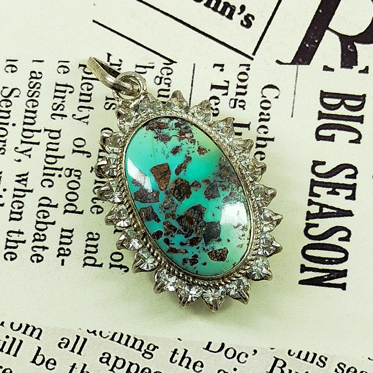 آویز گردنبند نقره زنانه سلین کالا مدل فیروزه نیشابور کد 19