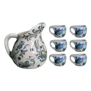سرویس پارچ و لیوان 7 پارچه طرح ترمه