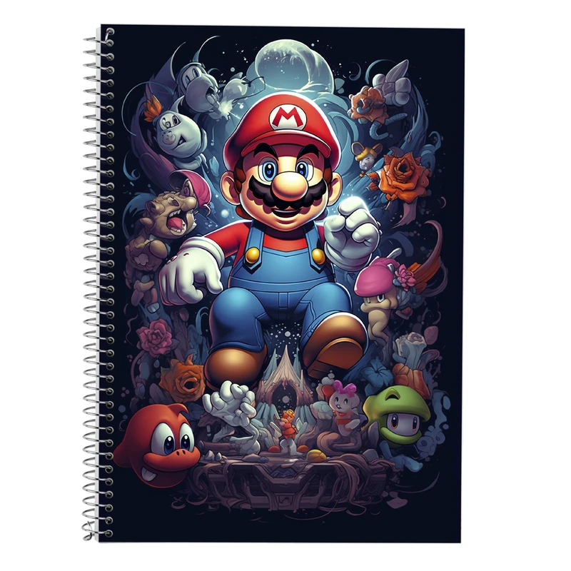 دفتر زبان 50 برگ مدوپد مدل دوخط طرح سوپرماریو super mario کد DF2972