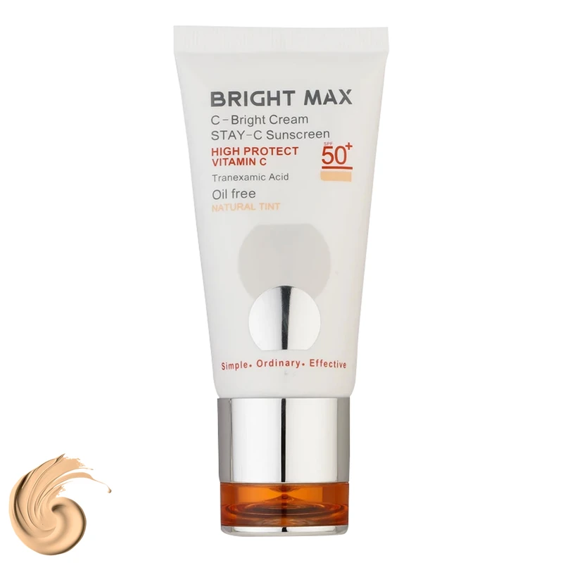 کرم ضدآفتاب رنگی برایت مکس SPF50 مدل C-B ‌مناسب انواع پوست، حجم 50 میلی‌لیتر