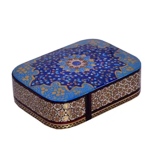 جعبه جواهرات خاتم کاری طرح زمرد کد 11