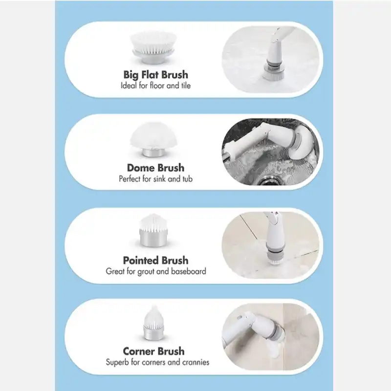 زمین شوی مدل برس چرخشی شارژی دسته قابل تنظیم