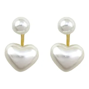 گوشواره زنانه مدل قلب مروارید کد E4589