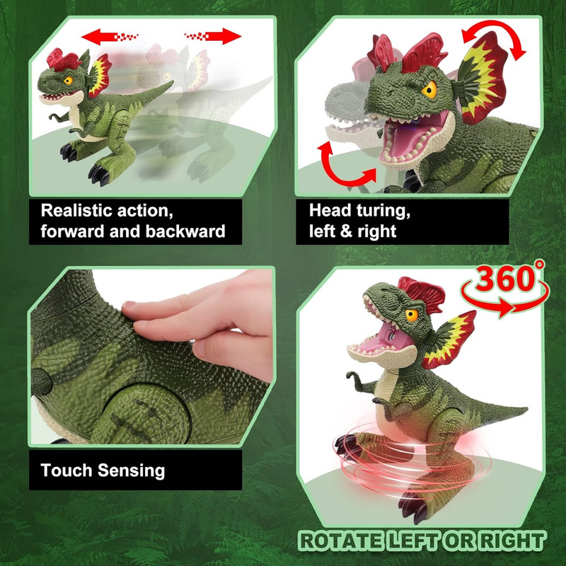 ربات کنترلی مدل دایناسور دودزا طرح Dilophosaurus