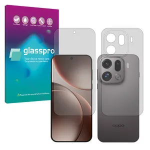 Glass Pro transparent screen protector borderless model suitable for Oppo Find X9 Pro mobile phone along with the back protector