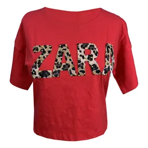 تی شرت آستین کوتاه زنانه کد 1559 رنگ قرمز