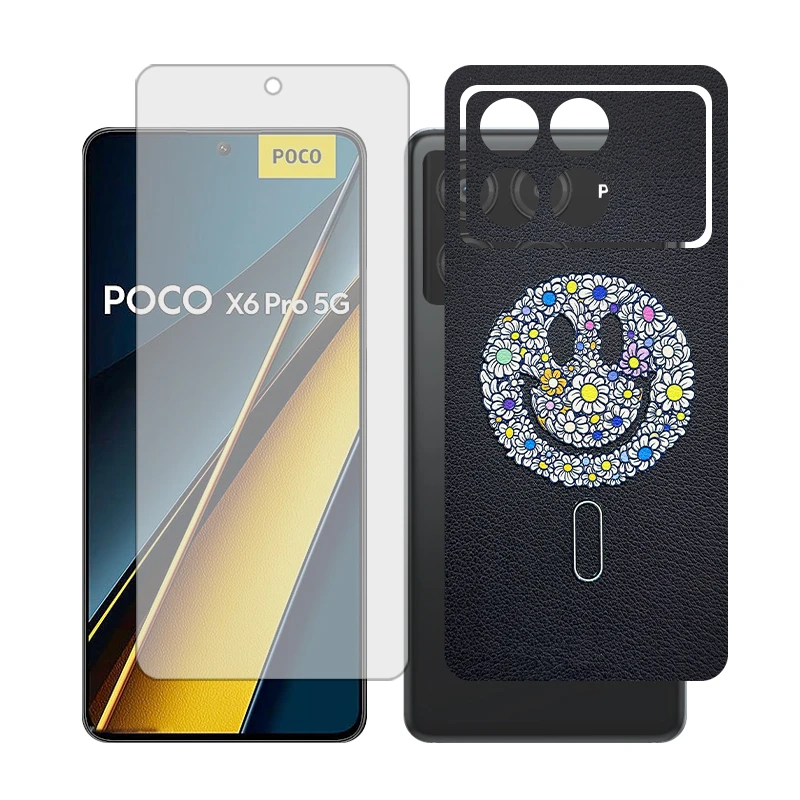 محافظ صفحه نمایش شفاف گلس مدل Together مناسب برای گوشی موبایل شیائومی Poco X6 Pro به همراه برچسب پوششی پشت گوشی 