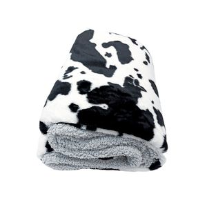 پتو دو لایه 1 نفره اسپریت مدل ربیت خزدار طرح گاوی سایز 220x160 سانتیمتر