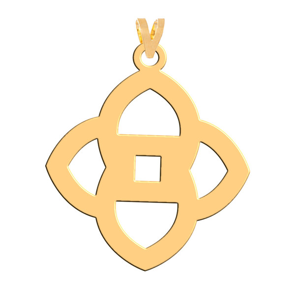 آویز گردنبند طلا 18 عیار زنانه فرشته مدل اسلیمی WNL-000004