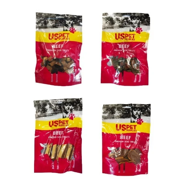 تشویقی سگ یو اس پت مدل پک طعم گوشت گاو وزن 400 گرم بسته 4 عددی