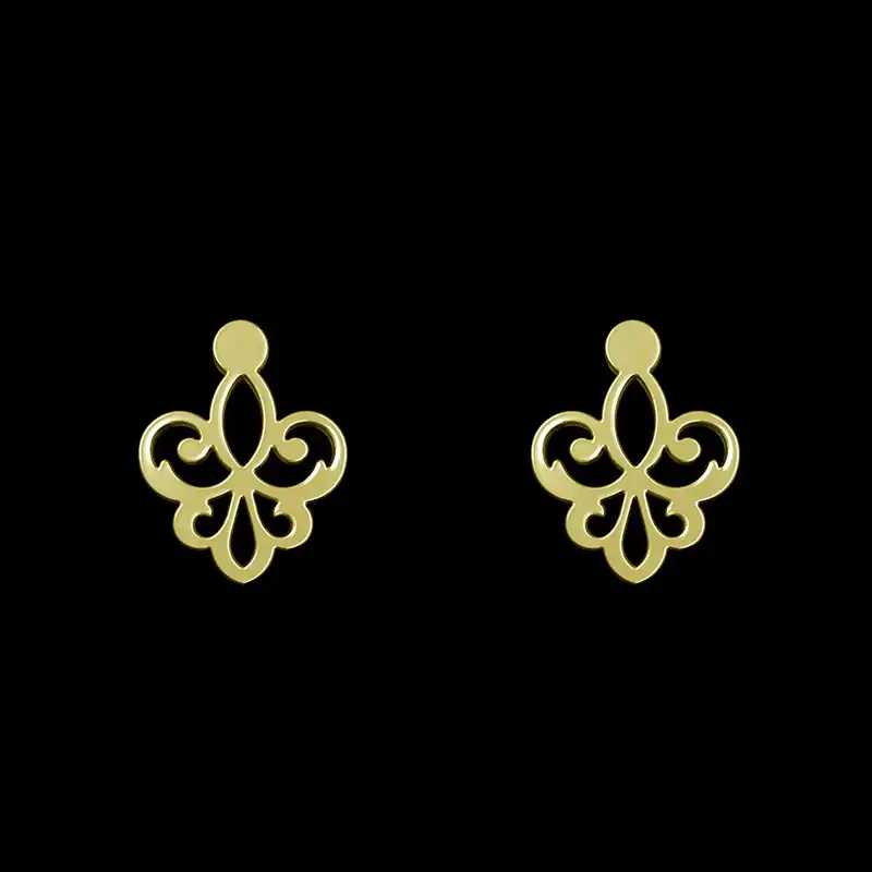 گوشواره طلا 18 عیار زنانه مدوپد مدل هندسی کد GA1-15159