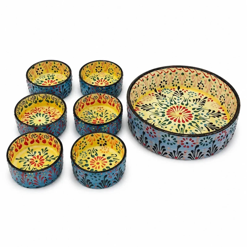 کاسه مدل گل برجسته انار خوری مجموعه 7 عددی