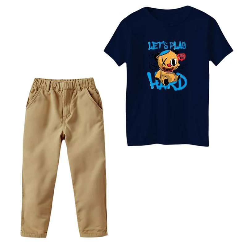 ست تی‌شرت و شلوار دخترانه مدل نوشته و عکس