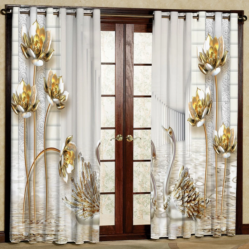 پرده مدل گلدار طلاکوب مخمل پانچی کد 1299 سایز 200x140 سانتی متر