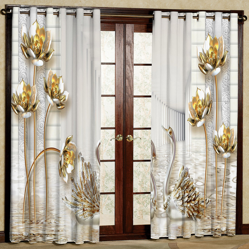 پرده مدل گلدار طلاکوب مخمل پانچی کد 1299 سایز 200x140 سانتی متر