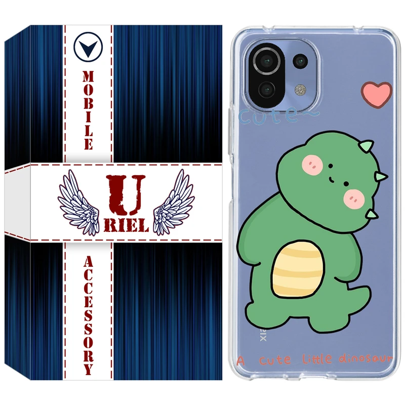 کاور یوریل قاب مدل Clear کد 3 طرح دایناسور مناسب برای گوشی موبایل شیائومی Mi 11 Lite / 11 Lite 5G NE