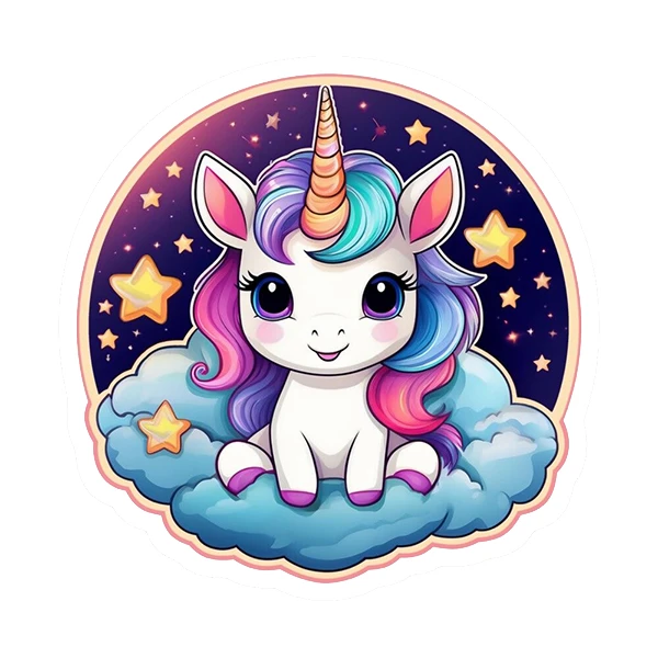 استیکر پارچه و لباس پاد آفرین طرح اسب تک شاخ  کد 1338