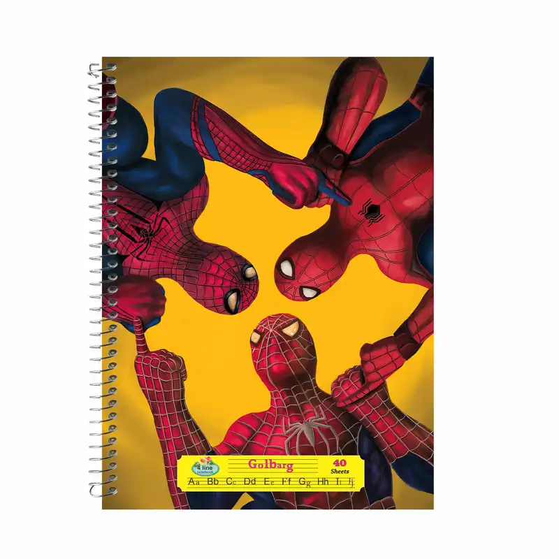 دفتر زبان 40 برگ گلبرگ طرح مردعنکبوتی کد 4502