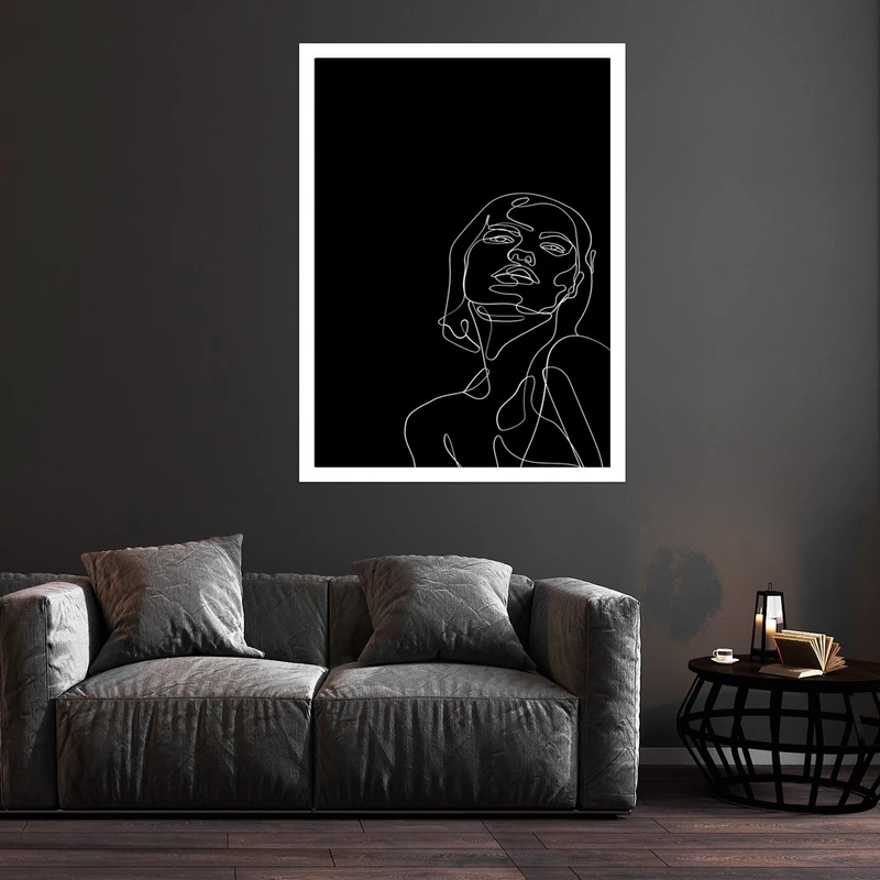 تابلو بکلیت طرح نقاشی مینیمال مدل قاب شاسی W-S9958