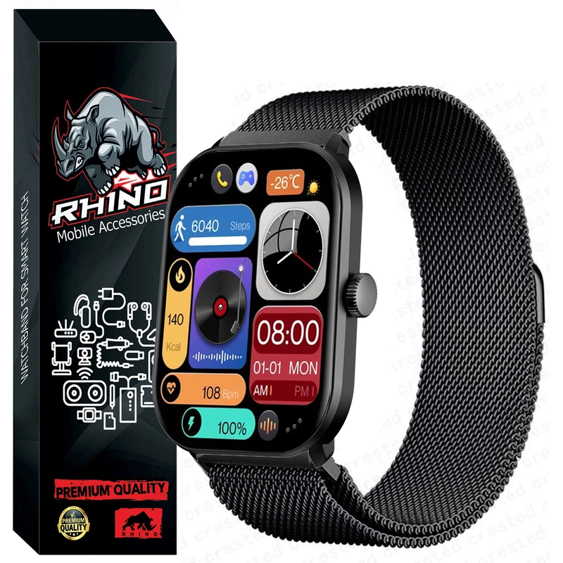 بند راینو مدل میلانس مناسب برای ساعت هوشمند گلوریمی GS1 Pro 2024