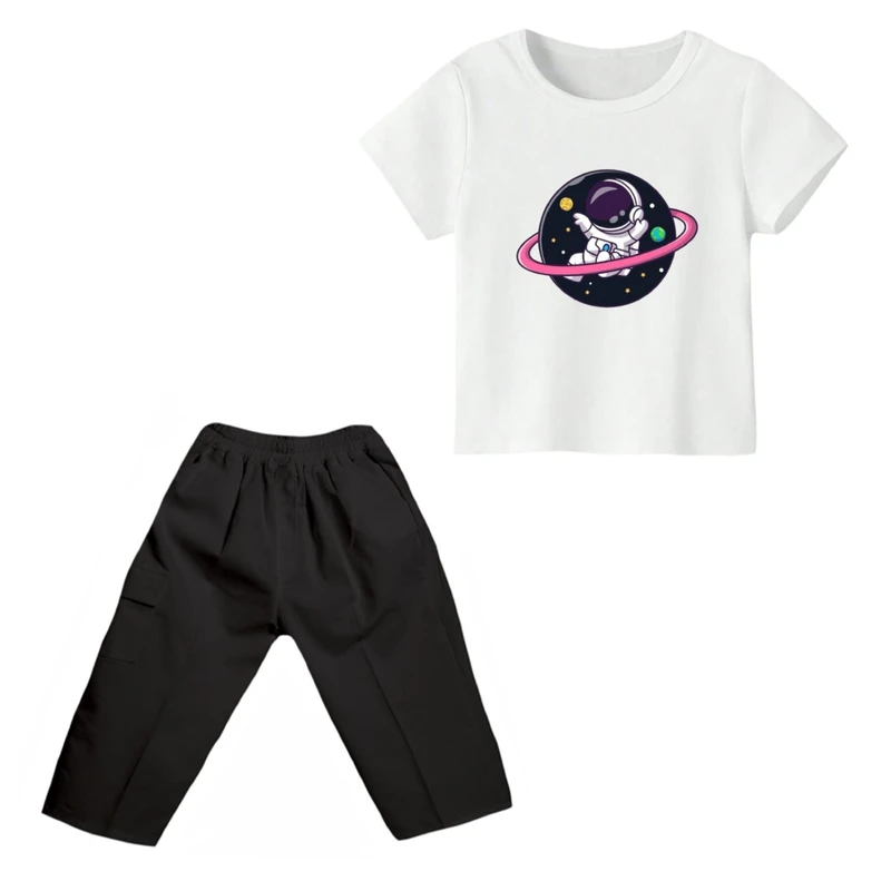 ست تی شرت و شلوارک پسرانه مدل فضانورد کد ۲۰