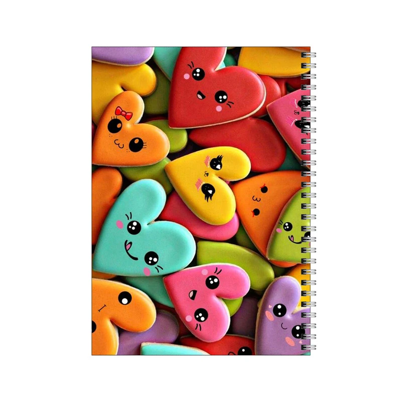 دفتر مشق 50 برگ بامبیلیپ طرح قلب های رنگی رنگی کد 6904195