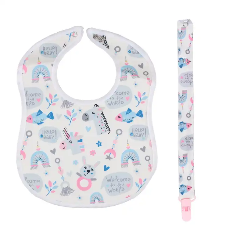 پیش بند نوزادی مدل دلانو کد 03 به همراه بند پستانک