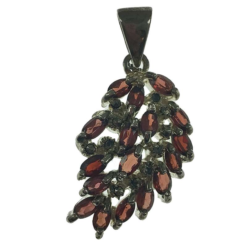 آویز گردنبند نقره زنانه سلین کالا مدل یاقوت سرخ کد 04