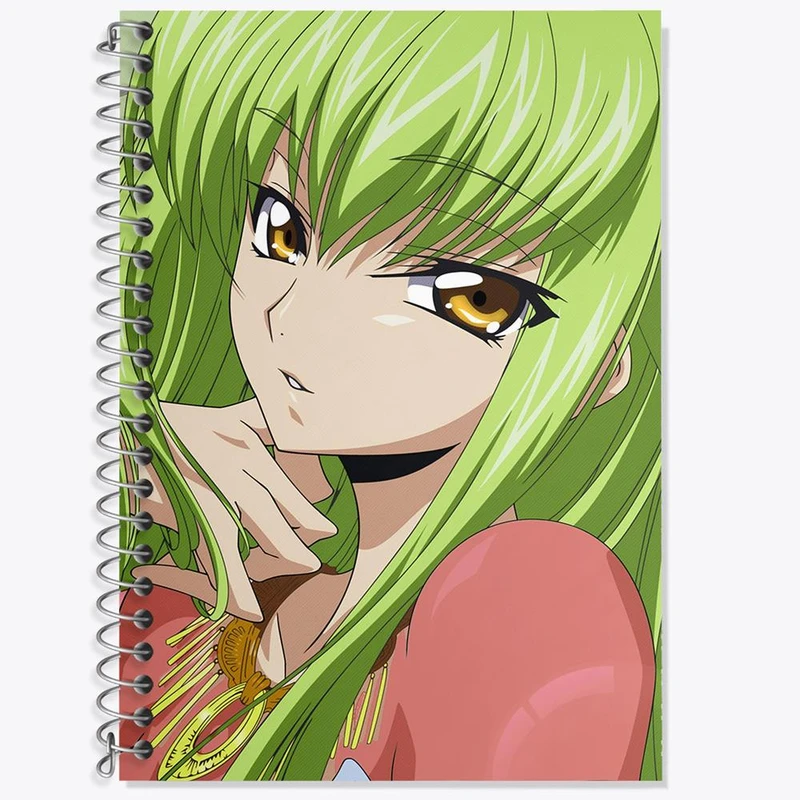 دفتر زبان 50 برگ خندالو مدل سه خط طرح C.C سی سی انیمه Code Geass کد 13051