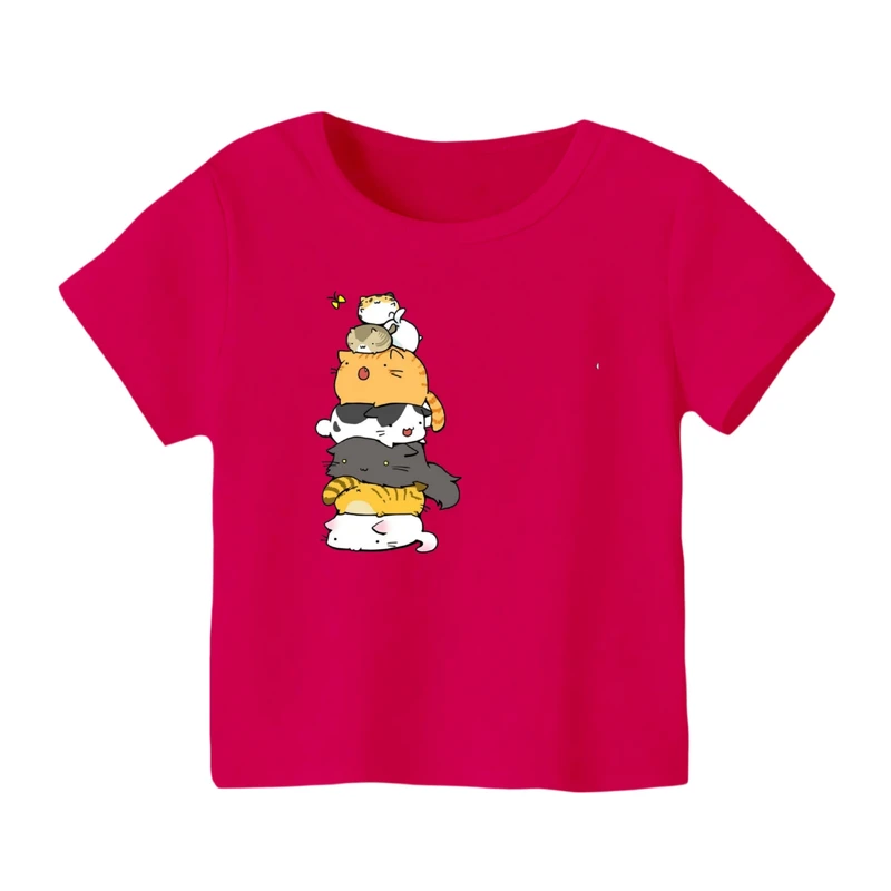 تی شرت آستین کوتاه بچگانه مدل گربه کد ۶